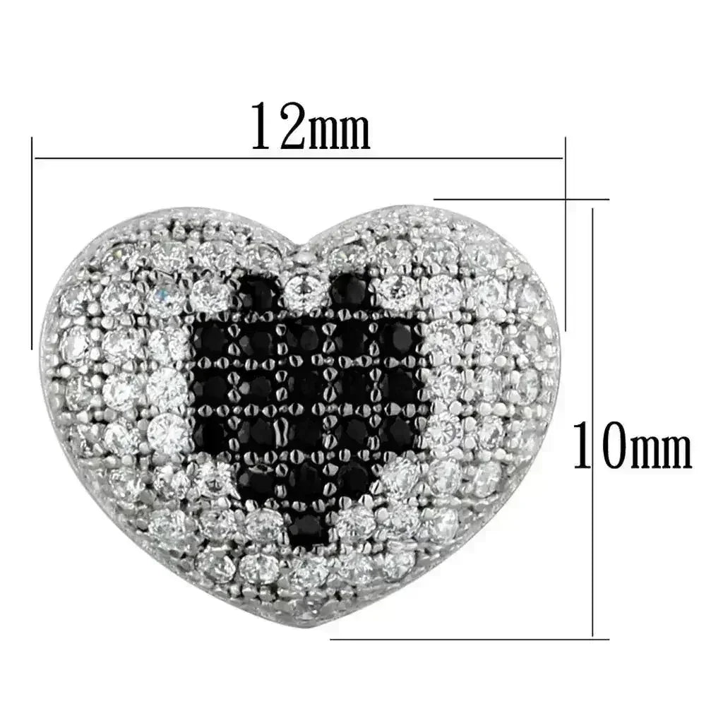 Sterling Silver Black CZ Earrings – TS483 – Femstylo - Femstylo