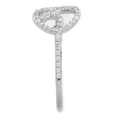TS519 - Rhodium 925 Sterling Silver Ring with AAA Grade CZ in Clear - Femstylo