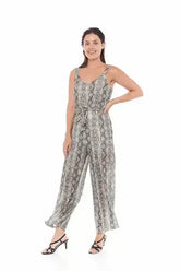 THE SNAKE BROWN JUMPSUIT IN BEIGE BROWN - Femstylo