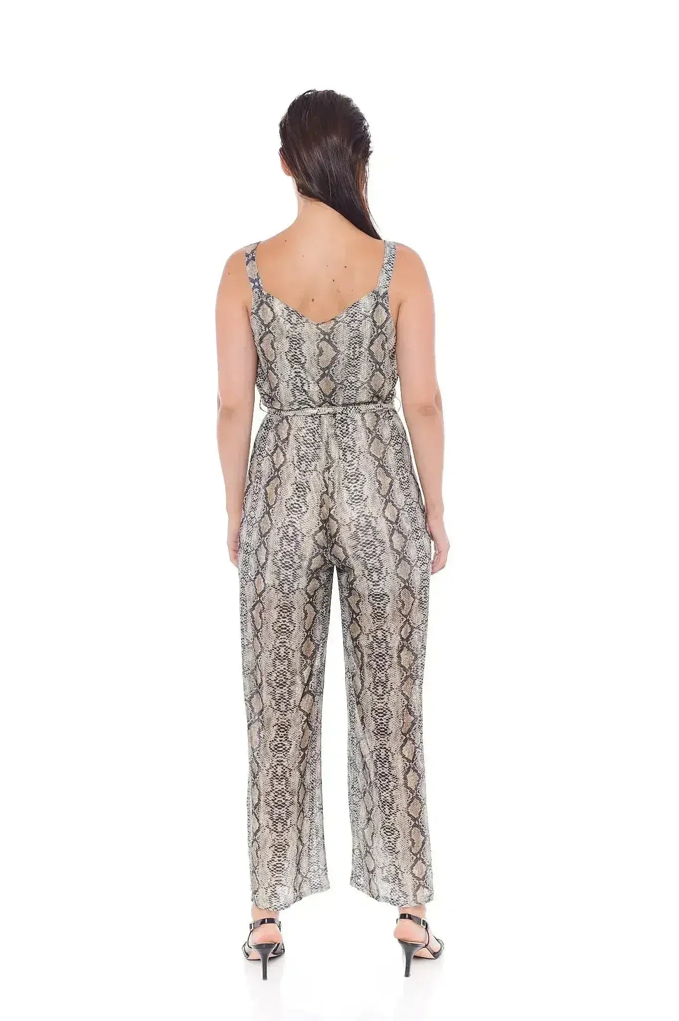 THE SNAKE BROWN JUMPSUIT IN BEIGE BROWN - Femstylo