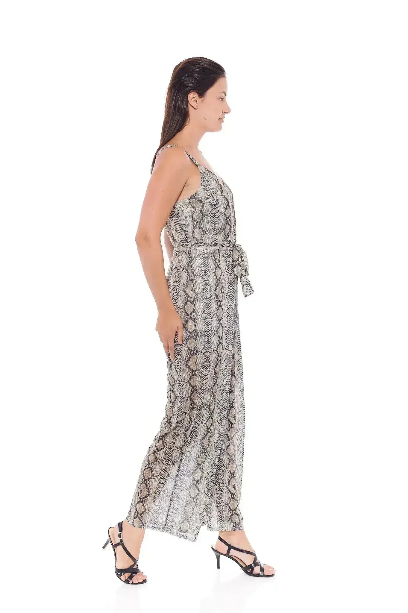 THE SNAKE BROWN JUMPSUIT IN BEIGE BROWN - Femstylo