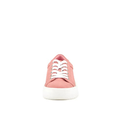 Women's Venice Micro Suede Lace Up Sneaker Pink - Femstylo