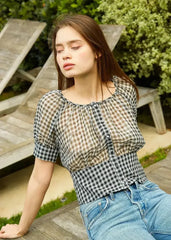 Button Down Peplum Cropped Blouse in Black | Femstylo - Femstylo