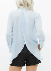 Women's Sheer Placket Hi Low Stylish Blouse | Femstylo - Femstylo