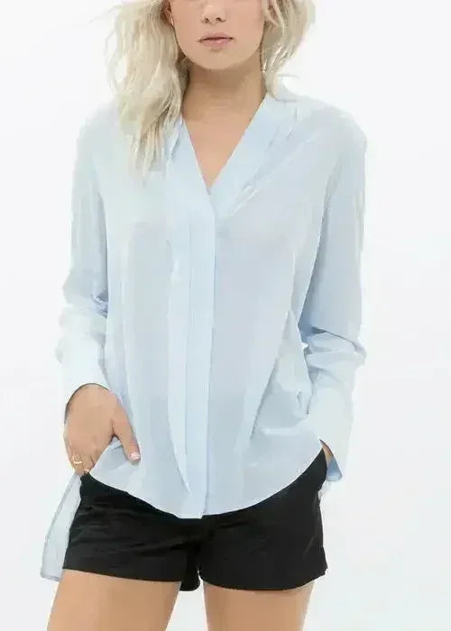 Women's Sheer Placket Hi Low Stylish Blouse | Femstylo - Femstylo