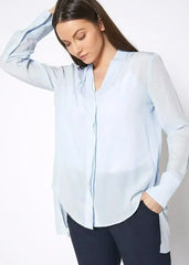 Women's Sheer Placket Hi Low Stylish Blouse | Femstylo - Femstylo