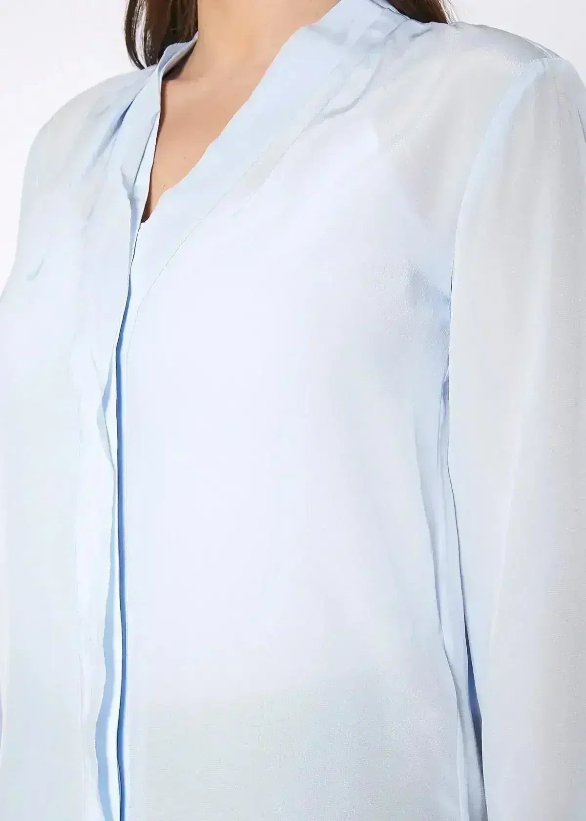 Women's Sheer Placket Hi Low Stylish Blouse | Femstylo - Femstylo