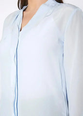 Women's Sheer Placket Hi Low Stylish Blouse | Femstylo - Femstylo