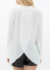 Women's Sheer Placket Hi Low Stylish Blouse | Femstylo - Femstylo