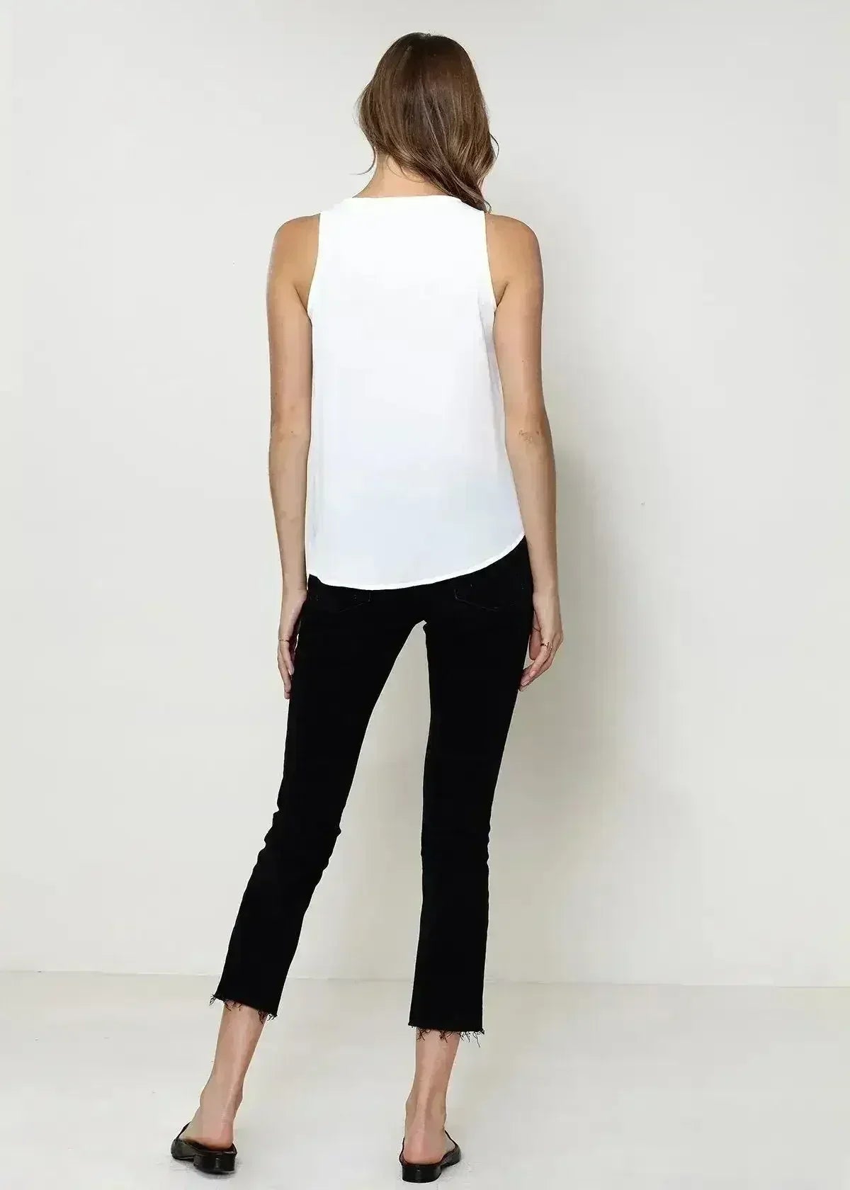 Embellished Accent Sleeveless Top In Ivory - Femstylo