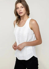 Embellished Accent Sleeveless Top In Ivory - Femstylo