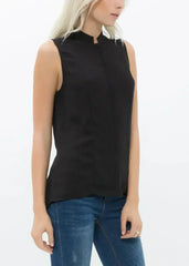 Women's Stand Collar Sleeveless Blouse | Femstylo - Femstylo