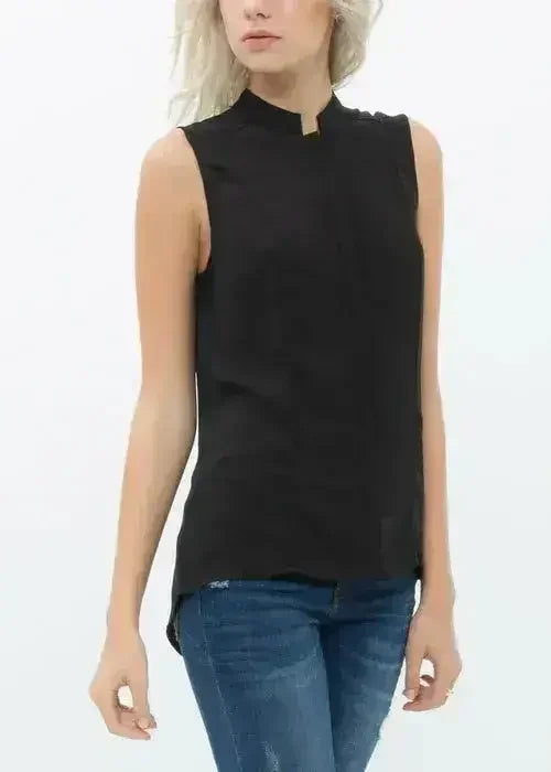 Women's Stand Collar Sleeveless Blouse | Femstylo - Femstylo