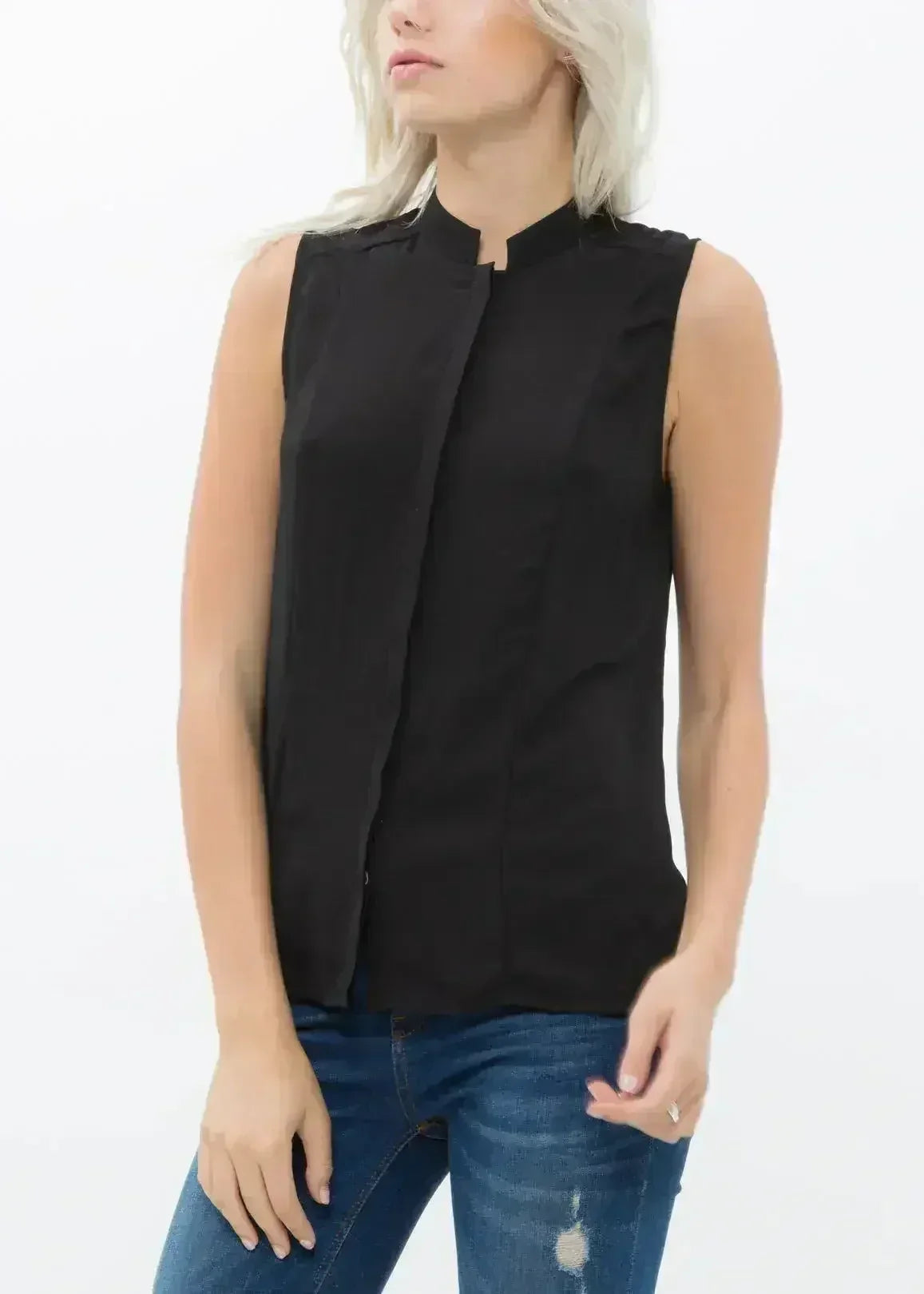 Women's Stand Collar Sleeveless Blouse | Femstylo - Femstylo