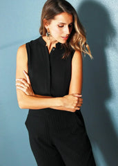 Women's Stand Collar Sleeveless Blouse | Femstylo - Femstylo