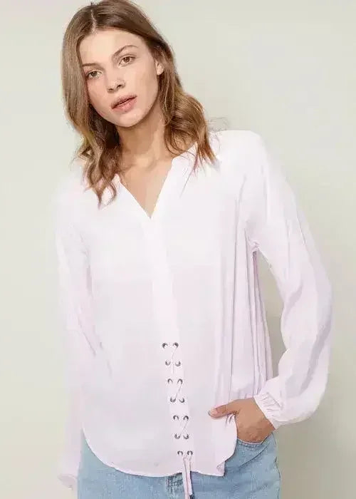 Women's Lace Up Blouse Office Style | Femstylo - Femstylo