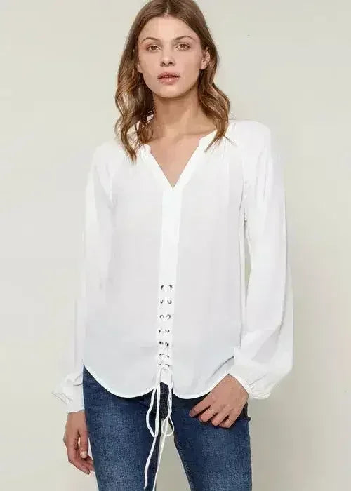 Women's Lace Up Blouse Office Style | Femstylo - Femstylo