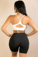 Racerback Cutout Sports Bra - Femstylo