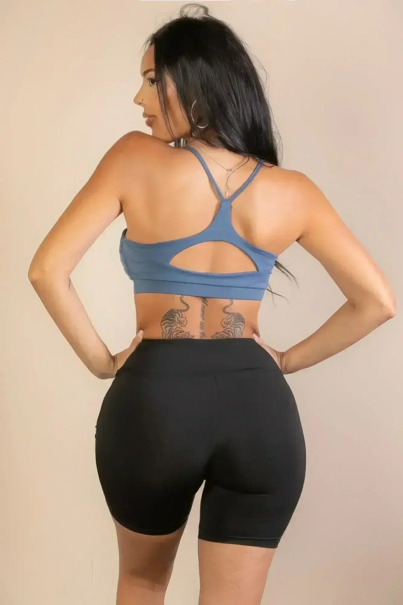 Racerback Cutout Sports Bra - Femstylo