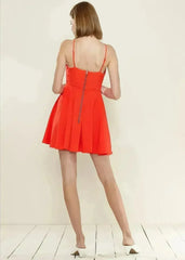 Women's V-Neck Spaghetti Strap Cocktail Dress - Femstylo