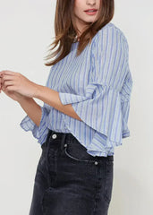 Women's 3/4 Bell Sleeve Knot Back Top - Femstylo