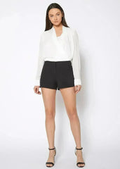 Women's Gabardine Mid Rise Shorts - Femstylo