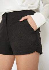 Women's Gabardine Mid Rise Shorts - Femstylo