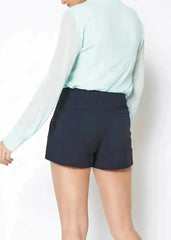 Women's Gabardine Mid Rise Shorts - Femstylo
