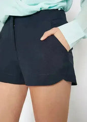 Women's Gabardine Mid Rise Shorts - Femstylo