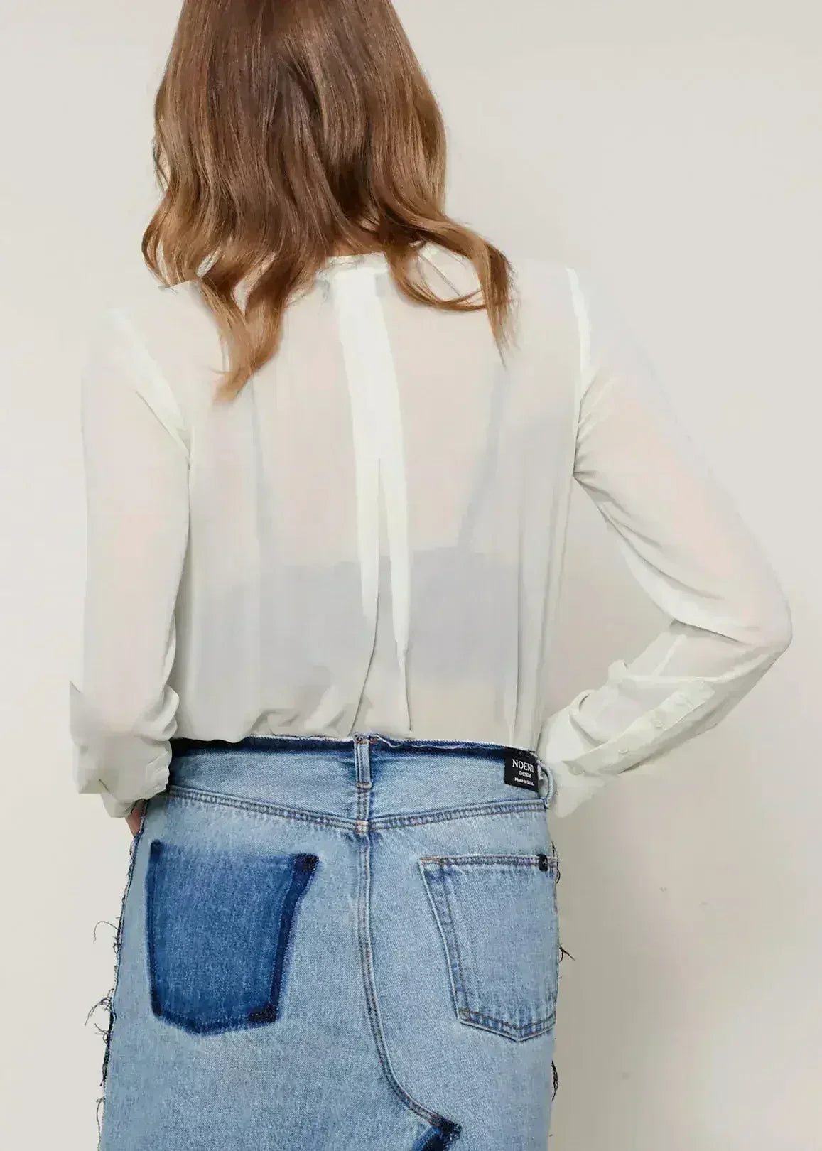 Ivory Sheer Button Up Blouse | Femstylo - Femstylo