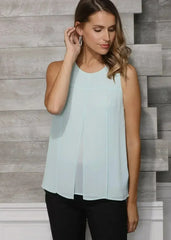 Women's Sleeveless Slit Round Neck Blouse | Femstylo - Femstylo