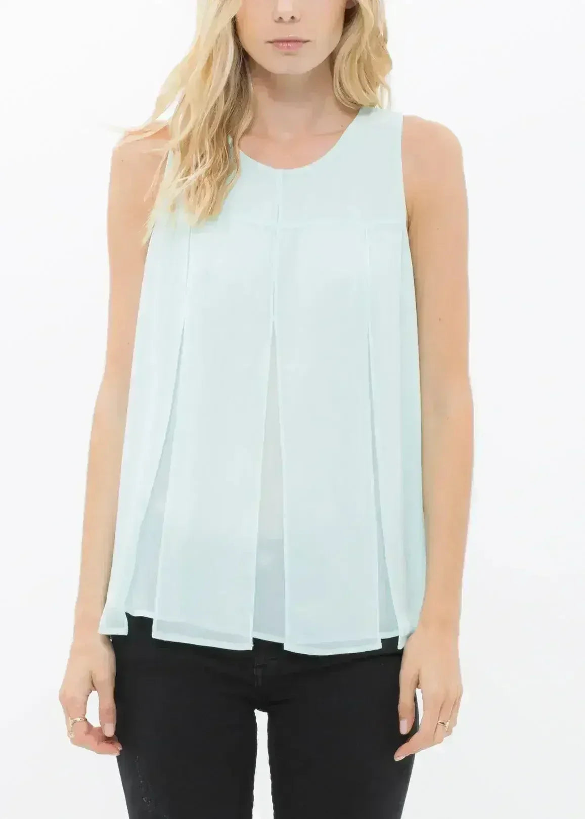 Women's Sleeveless Slit Round Neck Blouse | Femstylo - Femstylo