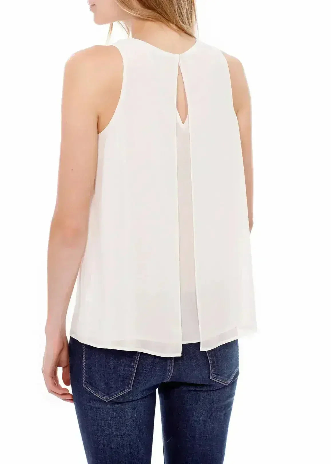 Women's Sleeveless Slit Round Neck Blouse | Femstylo - Femstylo