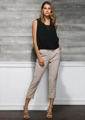 Women's Surplice Sleeveless Blouse In Black | Femstylo - Femstylo