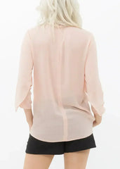 Blush & Cream Cross Hem Blouse For Women | Femstylo - Femstylo