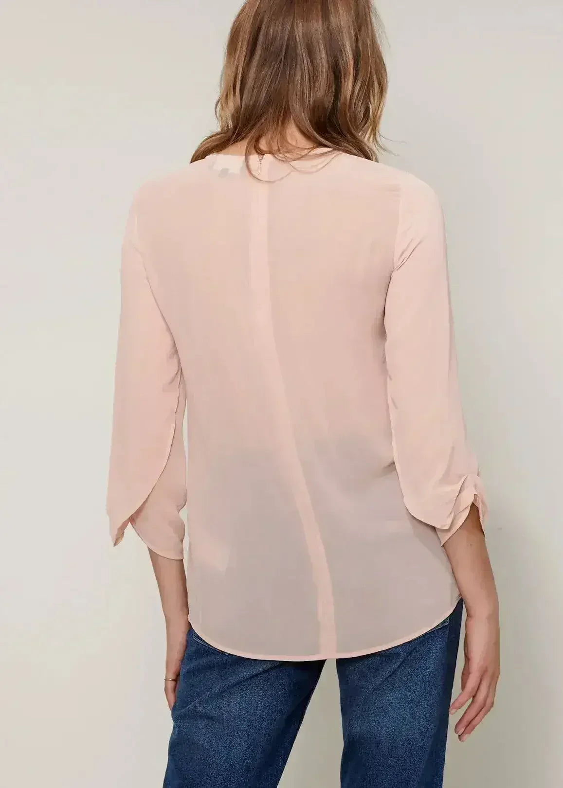Blush & Cream Cross Hem Blouse For Women | Femstylo - Femstylo