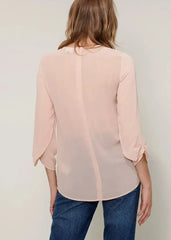 Blush & Cream Cross Hem Blouse For Women | Femstylo - Femstylo