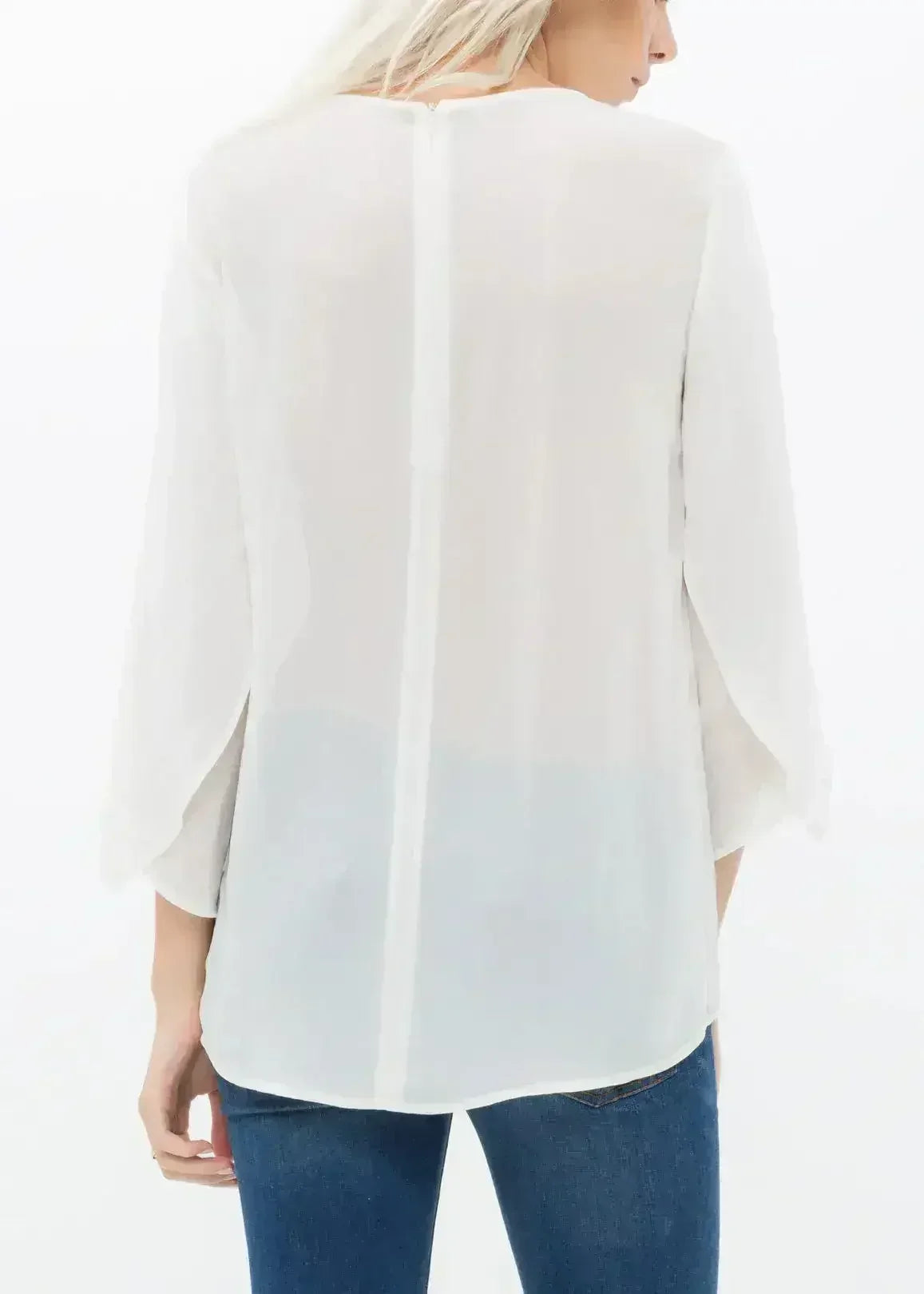 Blush & Cream Cross Hem Blouse For Women | Femstylo - Femstylo
