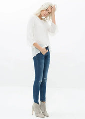 Blush & Cream Cross Hem Blouse For Women | Femstylo - Femstylo