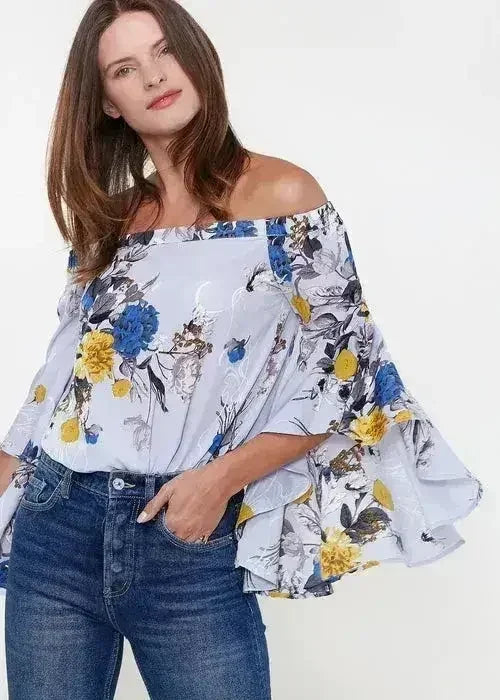 Women's Bell Sleeve Off The Shoulder Top - Femstylo