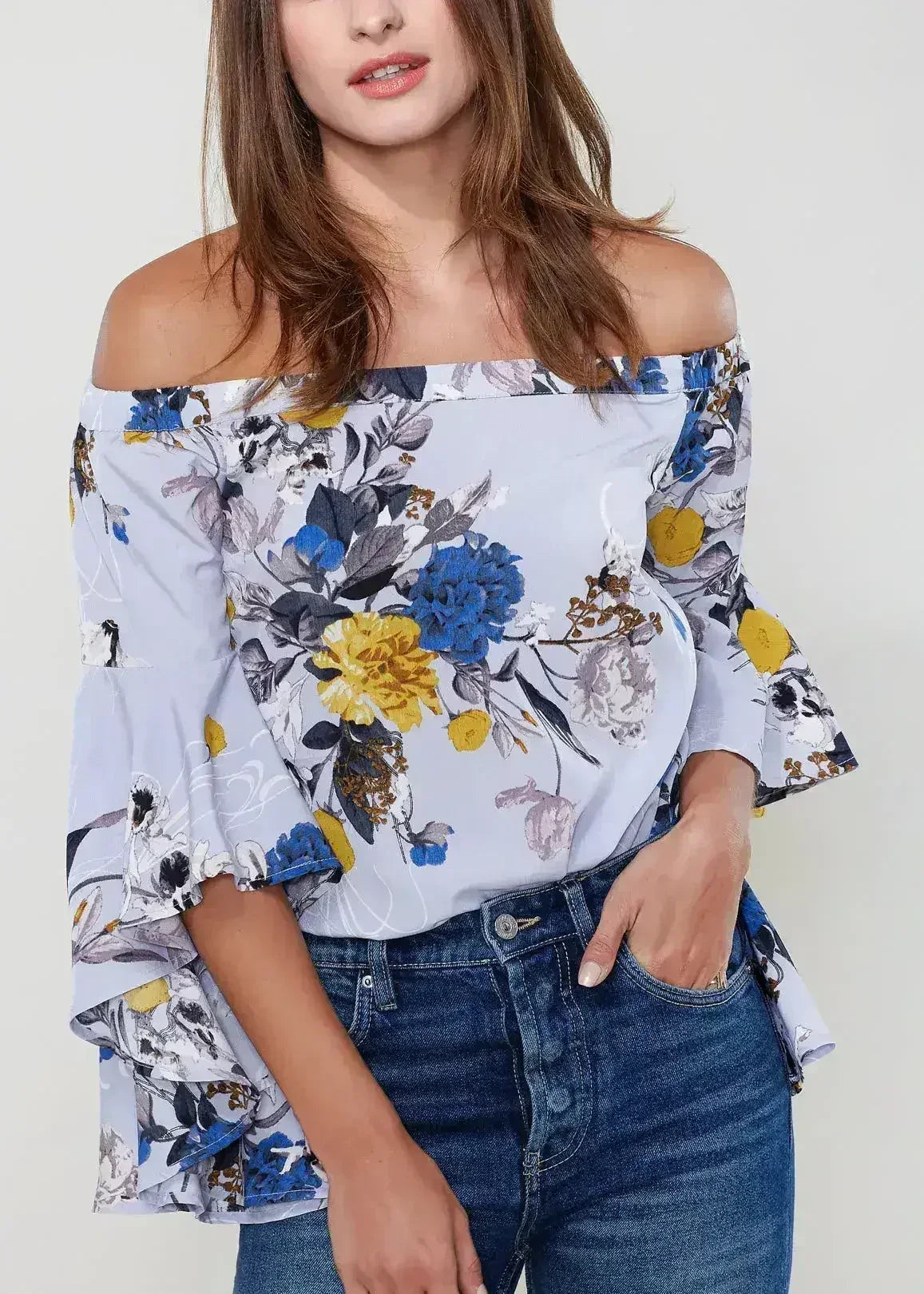 Women's Bell Sleeve Off The Shoulder Top - Femstylo