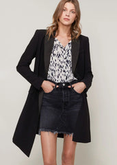 Women's Double Breasted Long Blazer | Professional Black Coat - Femstylo