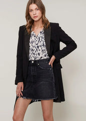 Women's Double Breasted Long Blazer | Professional Black Coat - Femstylo