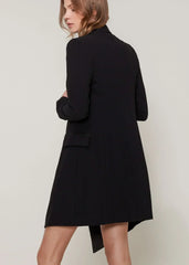 Women's Double Breasted Long Blazer | Professional Black Coat - Femstylo