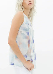 Women's Sleeveless Slit Blouse In Water Color | Femstylo - Femstylo