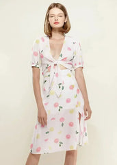 Fruit Punch Tie Hem Open Front Blouse in Fruit Punch | Femstylo - Femstylo