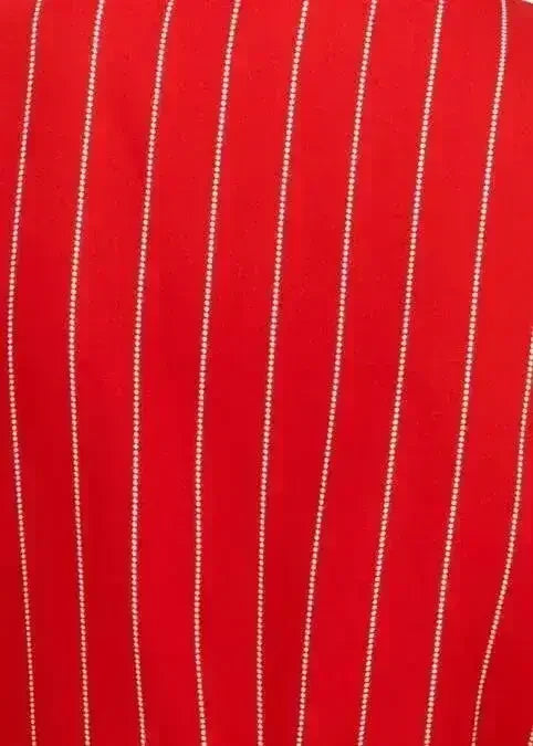 Women's Asymmetrical Shoulder Ruffle Blouse in Red | Femstylo - Femstylo