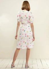 Button Front Midi Skirt in Fruit Punch - Femstylo