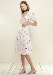 Button Front Midi Skirt in Fruit Punch - Femstylo