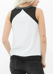 Women's Sleeveless Cut Block Zip Top - Femstylo